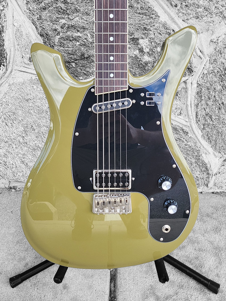 GCI God City Instruments Deconstructivist Baritone Guitar - Gloss Olive Drab w/ Case