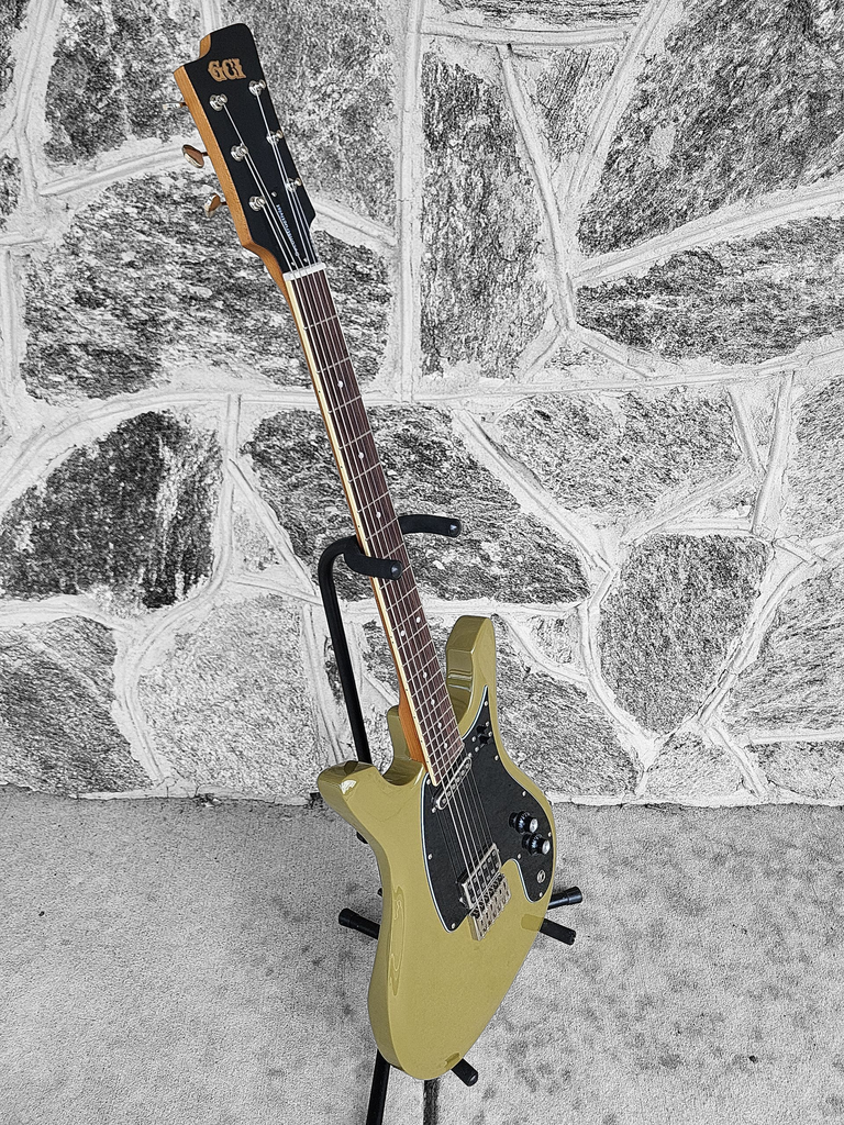 GCI God City Instruments Deconstructivist Baritone Guitar - Gloss Olive Drab w/ Case
