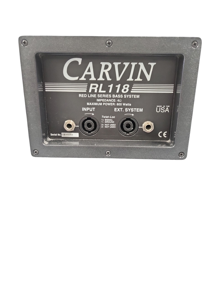 Carvin Redline Series RL118 800w Bass Cabinet, 1x18 4ohm