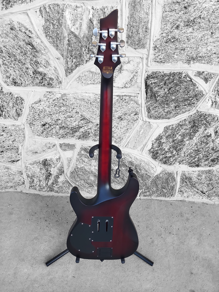 Schecter C-1 Platinum FR S Sustainiac 2017 - 2021 - Crimson Red Burst Satin