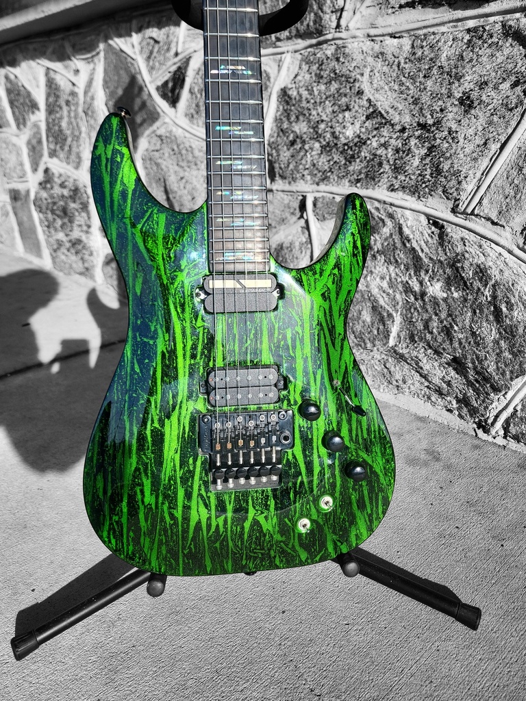 Schecter C-1 FR-S Silver Mountain - Toxic Venom, with Sustainiac