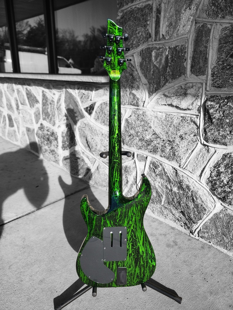 Schecter C-1 FR-S Silver Mountain - Toxic Venom, with Sustainiac