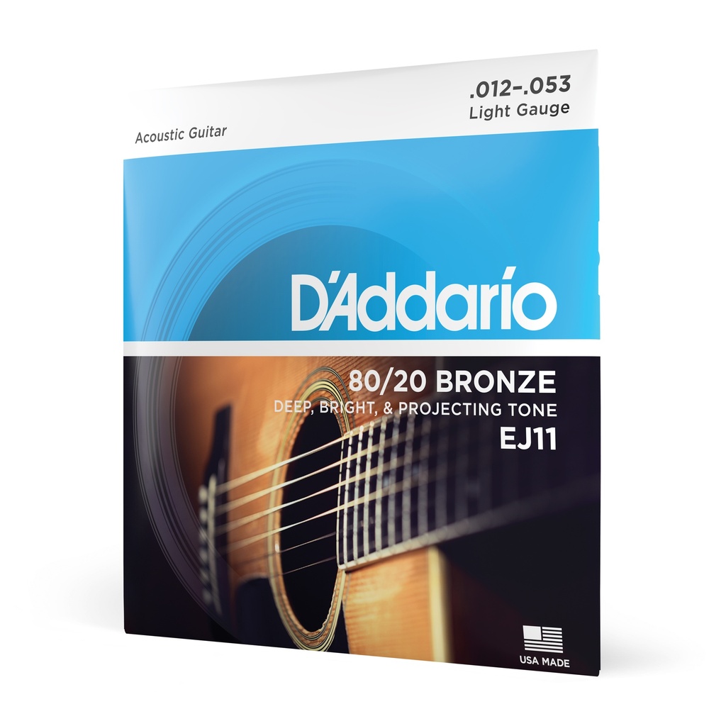 D'Addario 80/20 Bronze Strings, 12-53 Light, EJ11