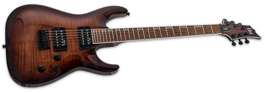 ESP Ltd H-200, Flame Maple, Dark Brown Sunburst