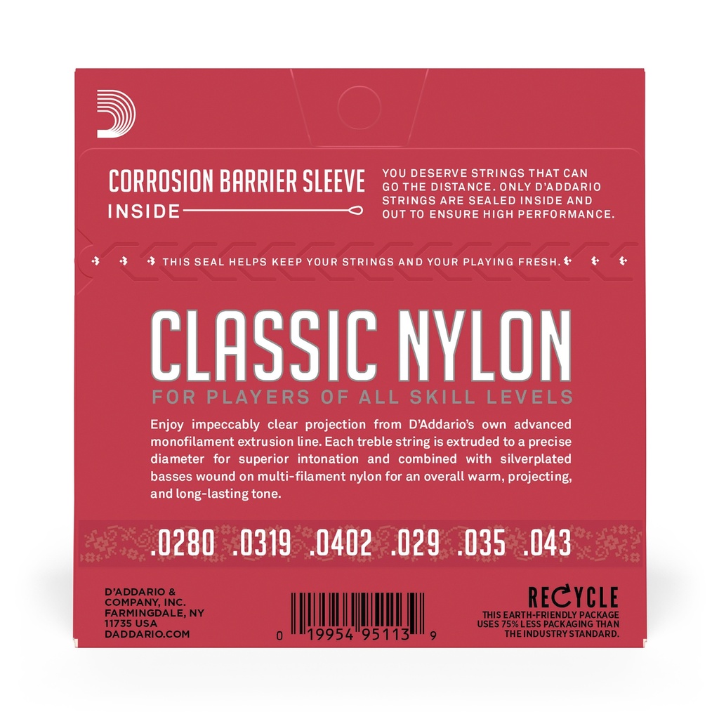 D'Addario Classic Nylon Strings, Normal Tension, EJ27N