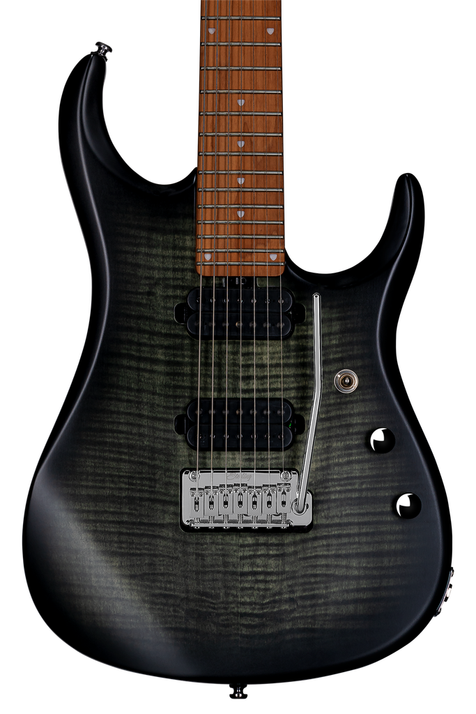 Sterling by Music Man JP157 Flame Maple, Trans Black Satin
