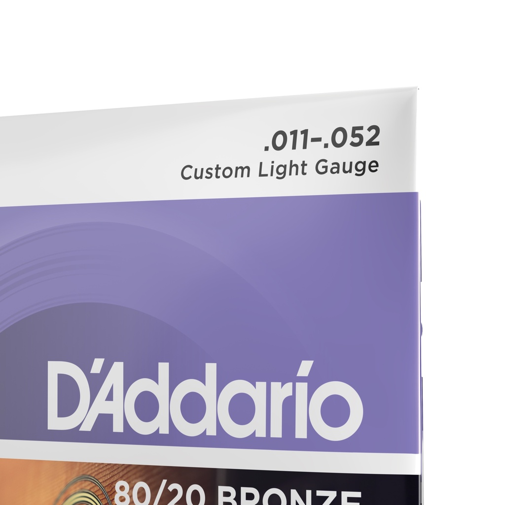 D'Addario 80/20 Bronze Strings, 11-52 Custom Light, EJ13