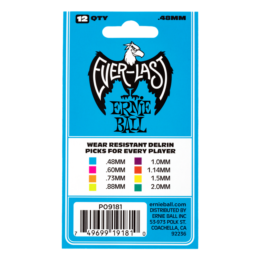 Ernie Ball .48mm Blue Everlast Picks 12-pack  