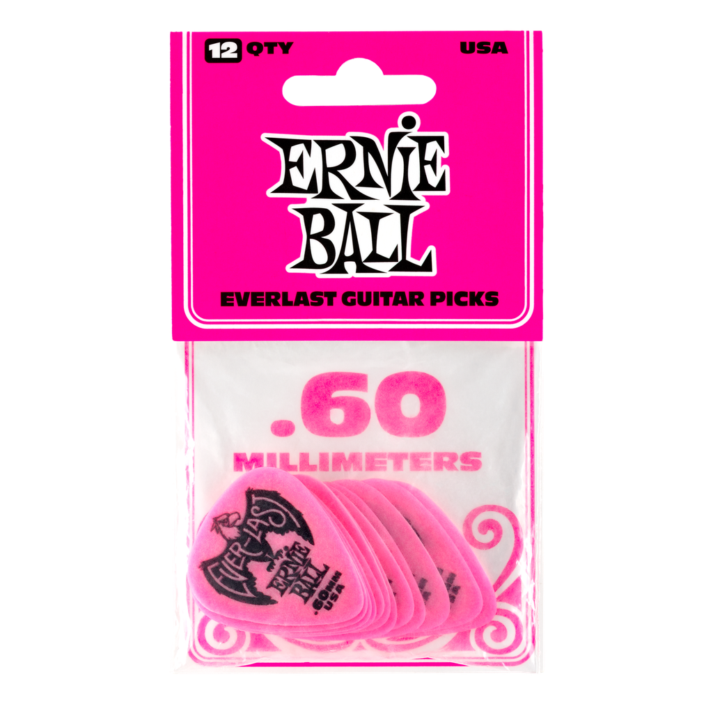 Ernie Ball .60mm Pink Everlast Picks 12-pack  