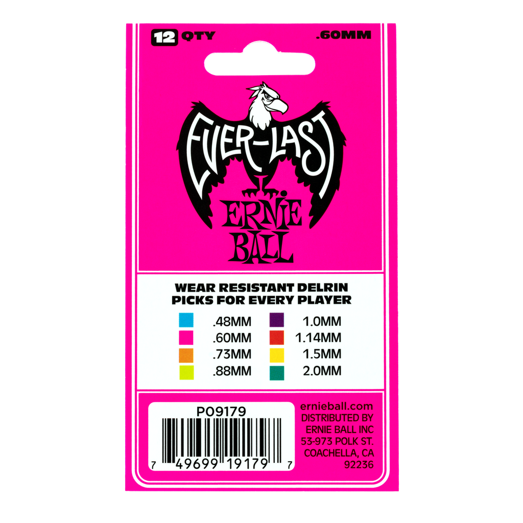 Ernie Ball .60mm Pink Everlast Picks 12-pack  