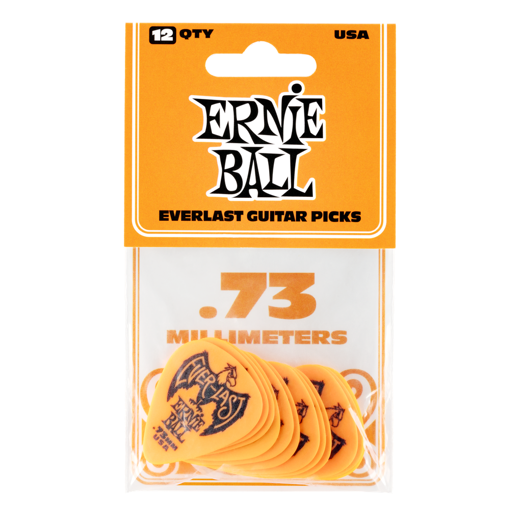 Ernie Ball .73mm Orange Everlast Picks 12-pack  