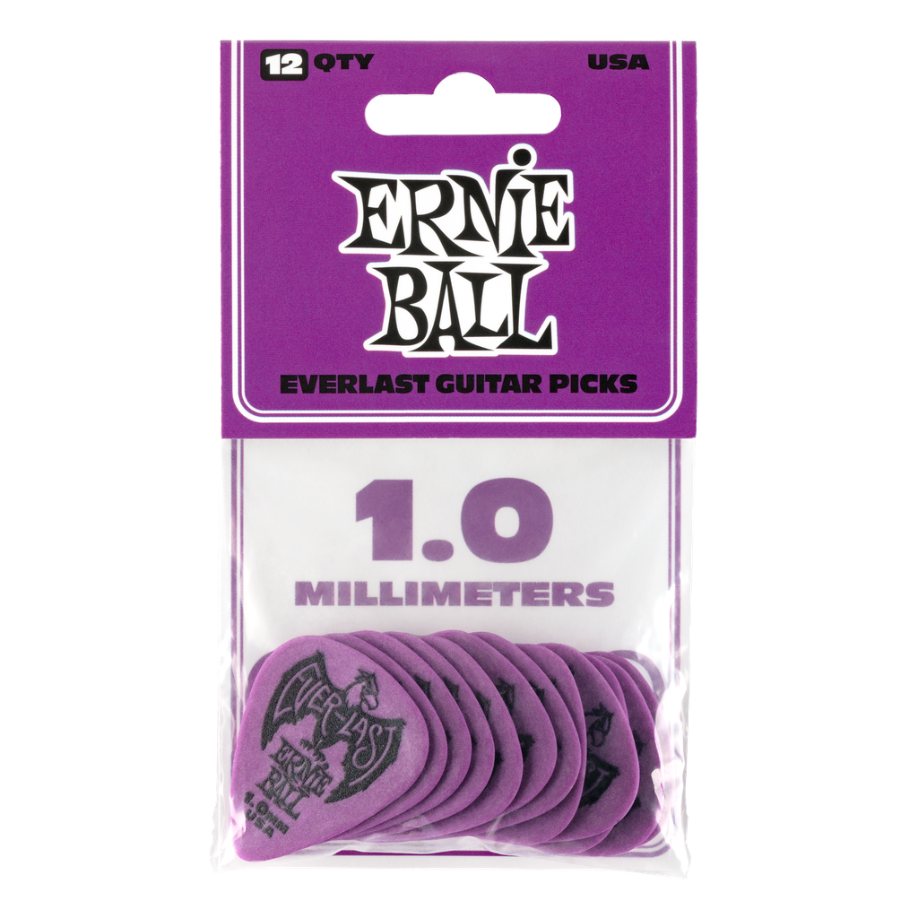 Ernie Ball 1.0mm Purple Everlast Picks 12-pack  