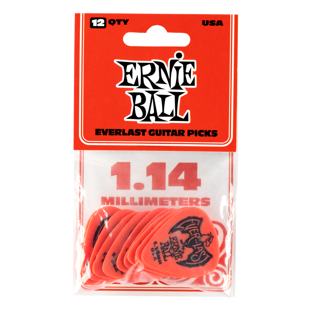 Ernie Ball 1.14mm Red Everlast Picks 12-pack  