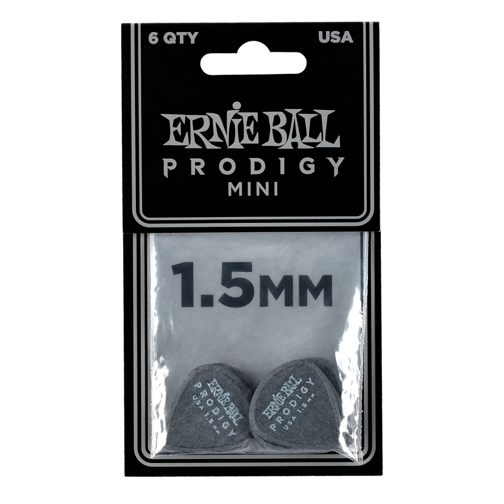 Ernie Ball 1.5mm Black Mini Prodigy Picks 6-pack  