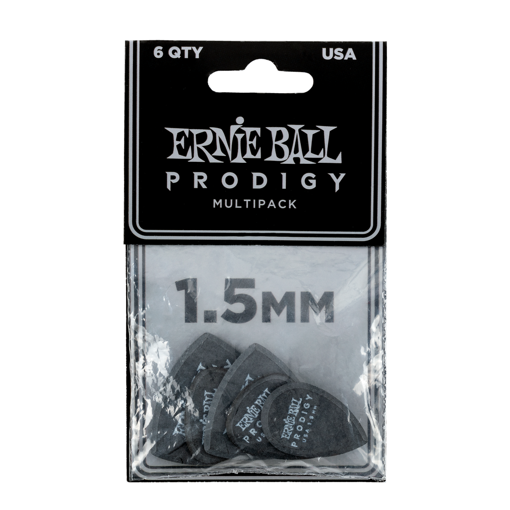 Ernie Ball 1.5mm Black Multipack Prodigy Picks 6-pack  