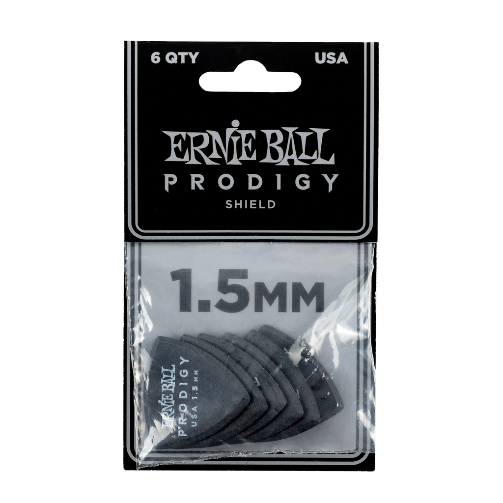 Ernie Ball 1.5mm Black Shield Prodigy Picks 6-pack  