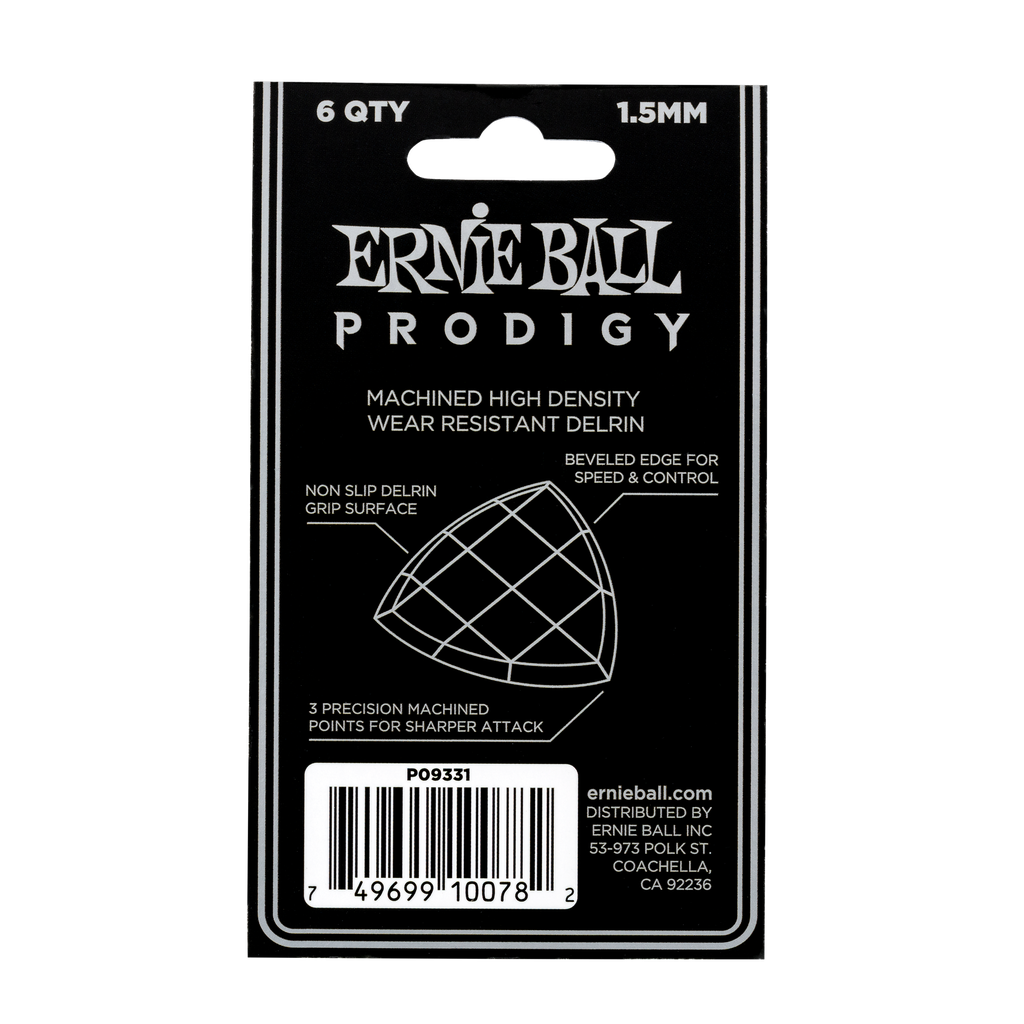 Ernie Ball 1.5mm Black Shield Prodigy Picks 6-pack  