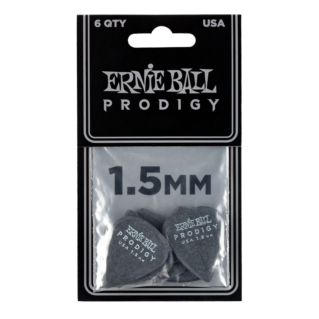 Ernie Ball 1.5mm Black Standard Prodigy Picks 6-pack  