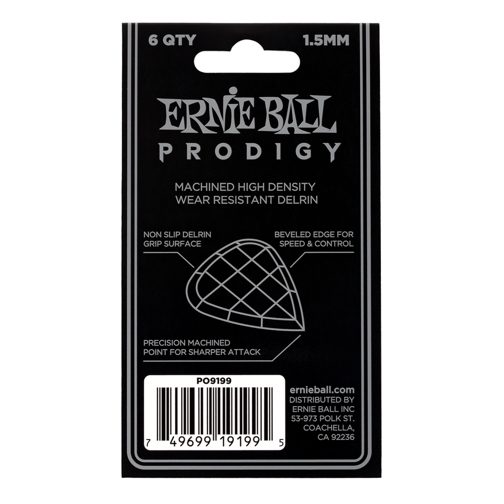 Ernie Ball 1.5mm Black Standard Prodigy Picks 6-pack  