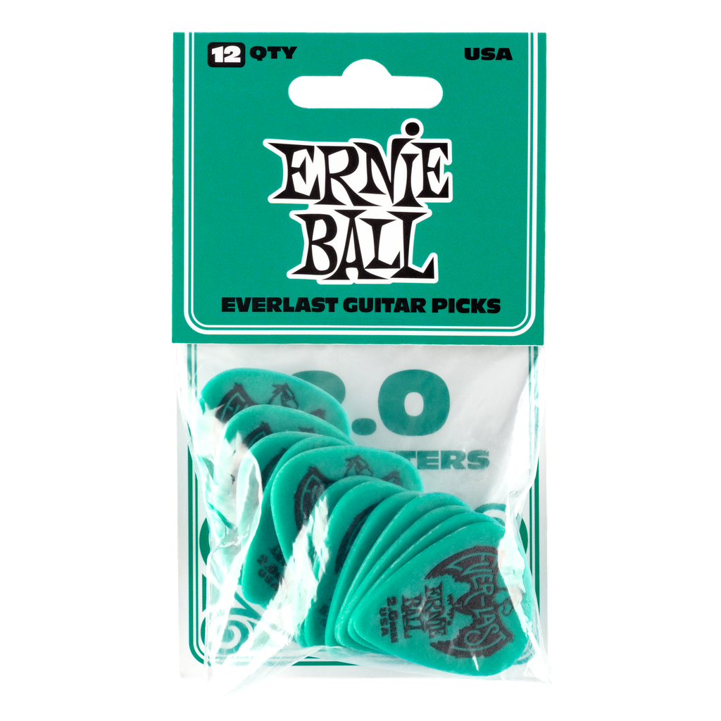 Ernie Ball 2.0mm Teal Everlast Picks 12-pack  