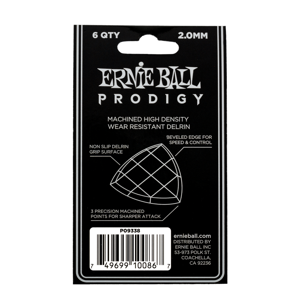 Ernie Ball 2.0mm White Large Shield Prodigy Picks 6-pack  