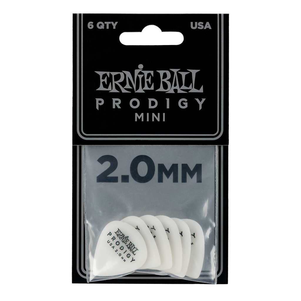 Ernie Ball 2.0mm White Mini Prodigy Picks 6-pack  