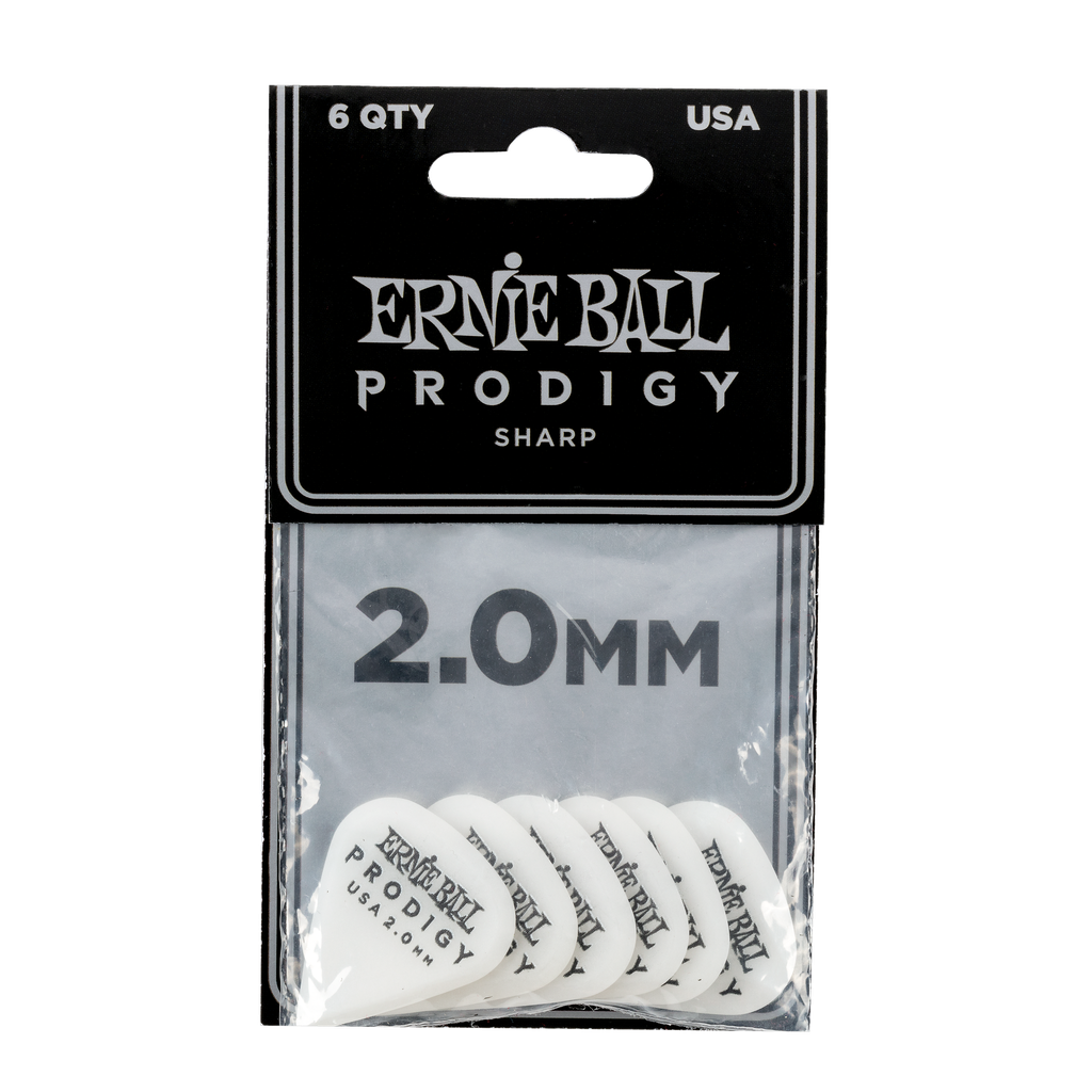 Ernie Ball 2.0mm White Sharp Prodigy Picks 6-pack  