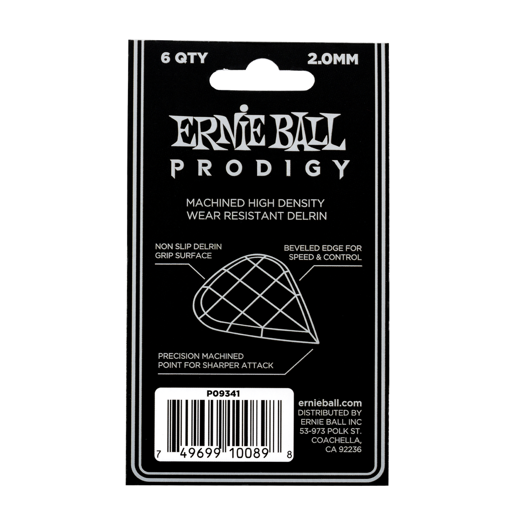 Ernie Ball 2.0mm White Sharp Prodigy Picks 6-pack  