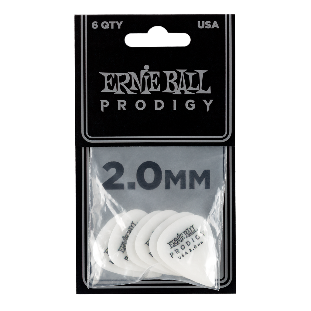Ernie Ball 2.0mm White Standard Prodigy Picks 6-pack  