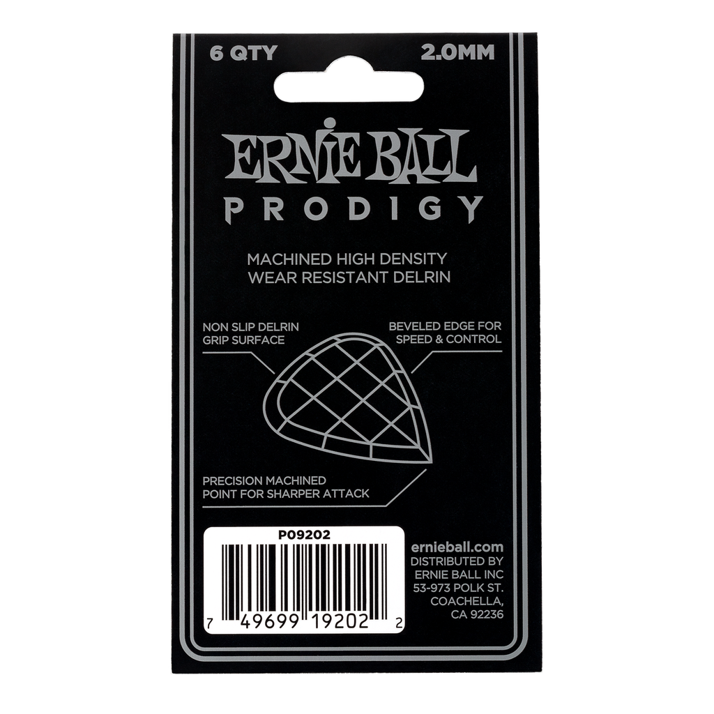 Ernie Ball 2.0mm White Standard Prodigy Picks 6-pack  