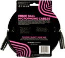 Ernie Ball 20' Braided Male Female XLR Microphone Cable Black