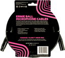 Ernie Ball 20' Male Female XLR Microphone Cable Black