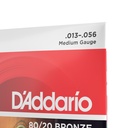 D'Addario 80/20 Bronze Strings, 13-56 Medium, EJ12