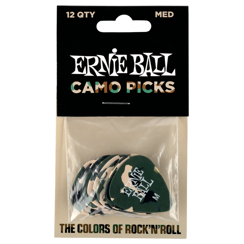 Ernie Ball Camouflage Cellulose Picks Medium 12-pack  