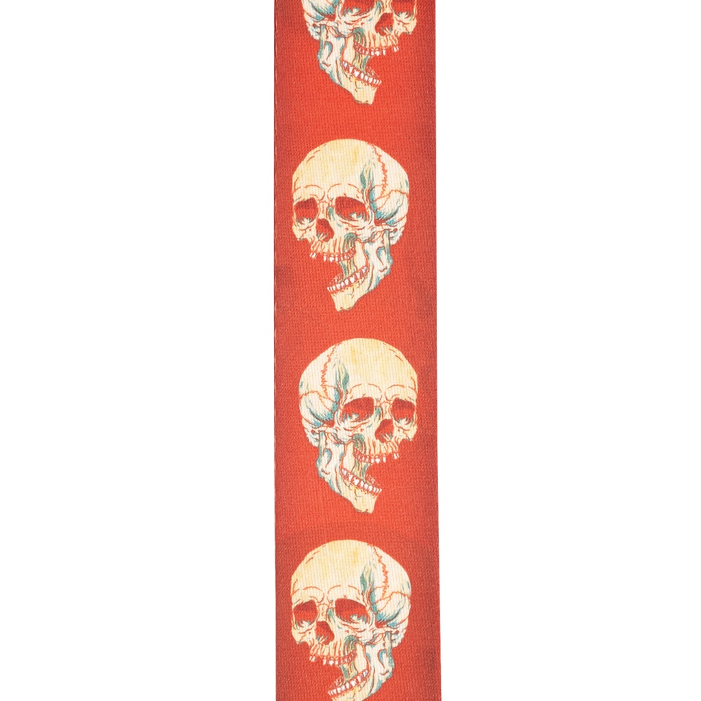 D'Addario Alchemy Woven Guitar Strap, Live Life Skull