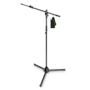 Gravity Microphone Stand With Folding Tripod Base And 2-Point Adjustment Telescoping Boom