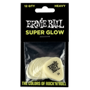 Ernie Ball Super Glow Cellulose Picks Heavy 12-pack  