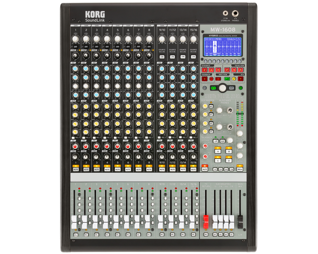 Korg MW1608BK 16 Channel Hybrid Mixer, Black