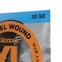 D'Addario XL Nickel Wound Electric Strings, Light Top/Heavy Bottom, 10-52, EXL140
