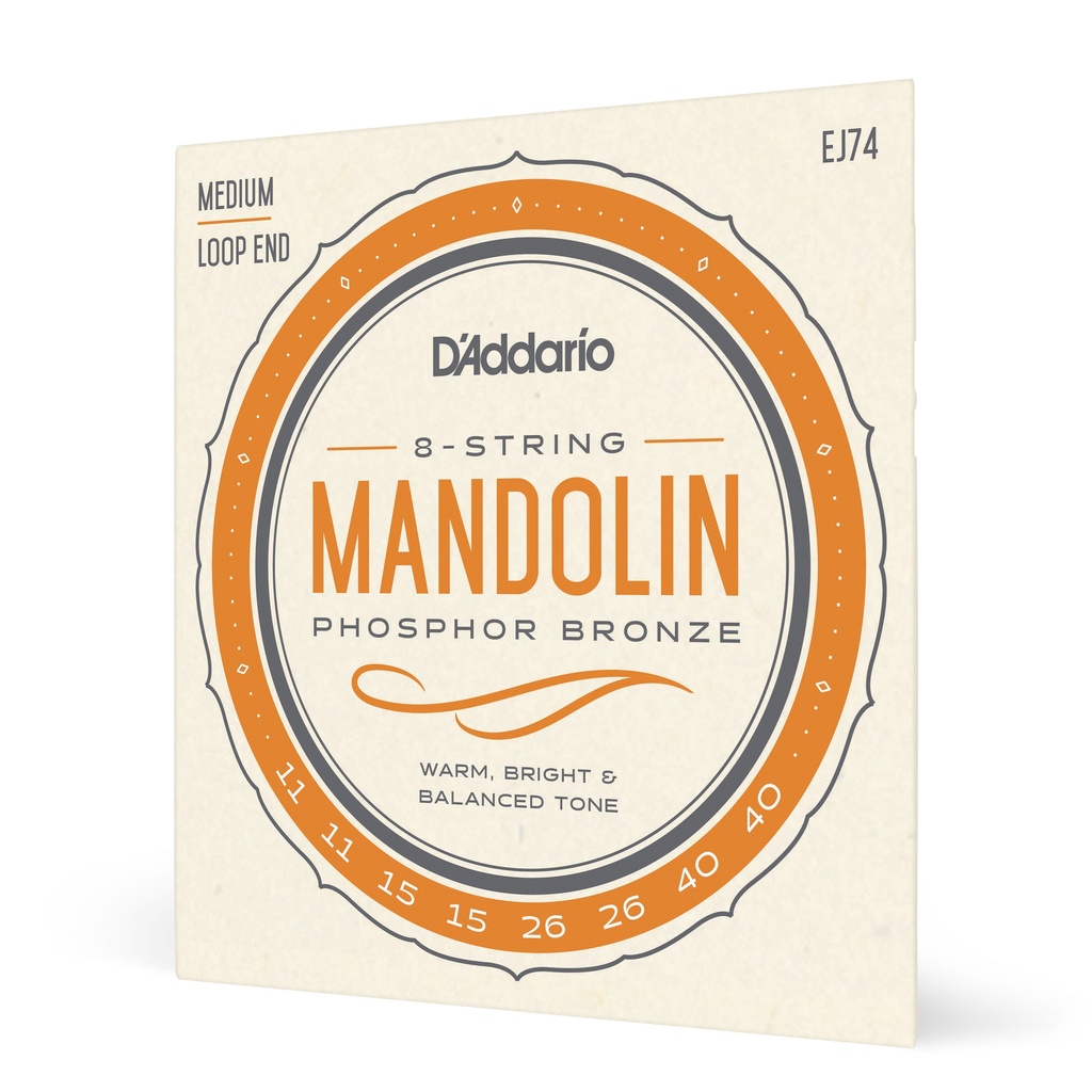 D'Addario Phosphor Bronze Mandolin Strings, 11-40 Medium, EJ74