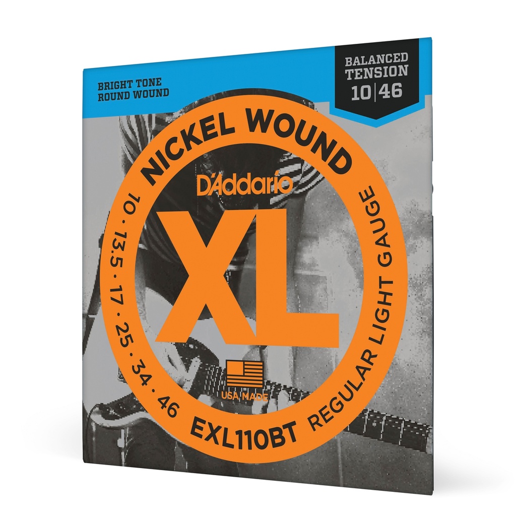 D'Addario XL Nickel Wound Strings, Regular Light, Balanced Tension 10-46, EXL110BT