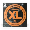 D'Addario 10-48 Extra Light, XL Chromes Electric Guitar Strings 3-Pack