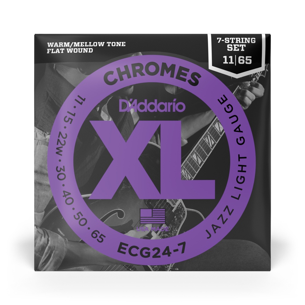 D'Addario 11-65 Jazz Light 7-String, XL Chromes Electric Guitar Strings