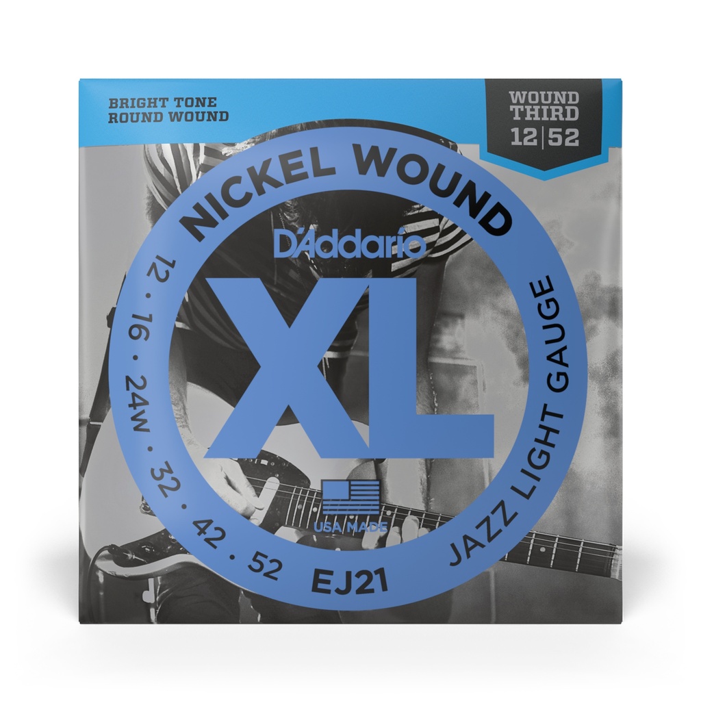 D'Addario 12-52 Jazz Light, XL Nickel Electric Guitar Strings