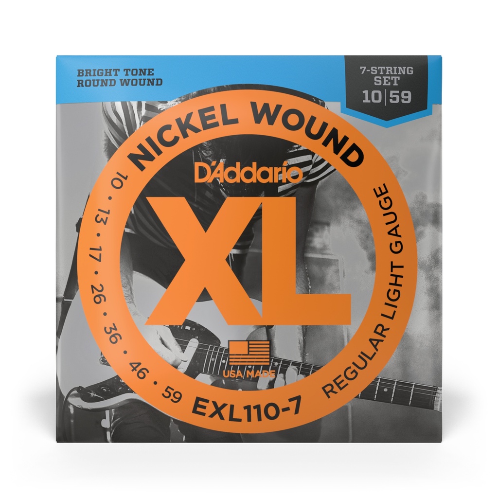D'Addario XL Nickel 7-String Set, Regular Light,