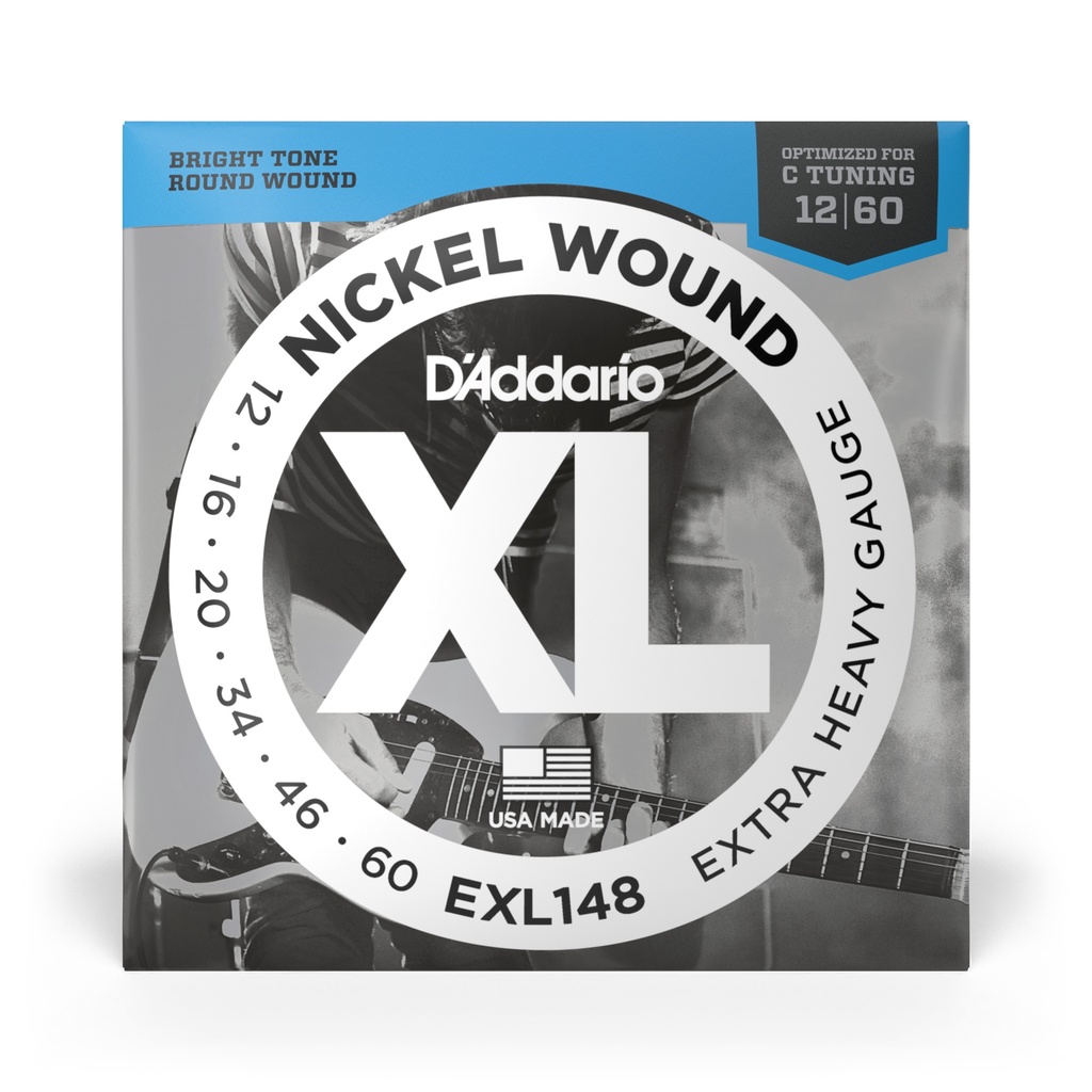 D'Addario XL Nickel Wound Strings, 12-60 Extra-Heavy, EXL148