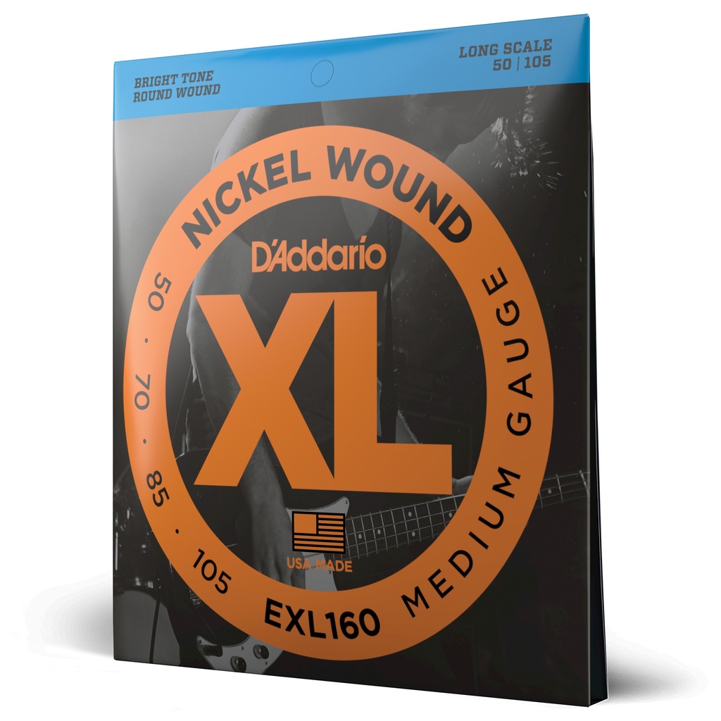 D'Addario XL Nickel Bass Strings, 50-105 Medium, Long Scale, EXL160