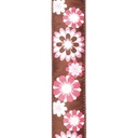 D'Addario Nylon Ukulele Strap, Brown and Pink Flowers