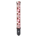 D'Addario Nylon Ukulele Strap, Brown and Pink Flowers