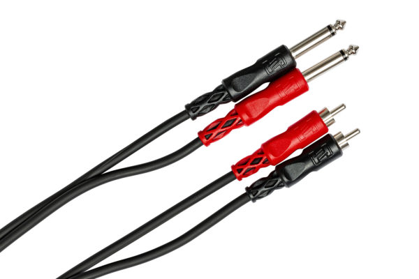 Hosa CPR-203 Stereo Interconnect Dual 1/4" TS to Dual RCA. 3m